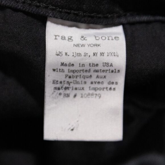 Rag & Bone Bella High-Rise Flare Bootcut Jeans Split Hem Black Denim Women's 28 - Picture 6 of 7